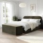 ONLY OPENED - Super King Size Khaki Velvet Ottoman Bed Frame - Zara