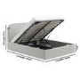 Grey Upholstered Double Ottoman Bed with Curved Headboard - Zara