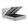 Grey Upholstered Double Ottoman Bed with Curved Headboard - Zara