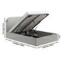 Grey Upholstered Small Double Ottoman Bed with Curved Headboard - Zara