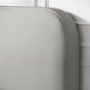 Grey Upholstered Small Double Ottoman Bed with Curved Headboard - Zara