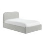 Grey Upholstered Small Double Ottoman Bed with Curved Headboard - Zara