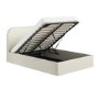 Cream Upholstered Small Double Ottoman Bed with Curved Headboard - Zara