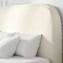 Cream Upholstered Super King Ottoman Bed with Curved Headboard - Zara