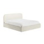 Cream Upholstered Super King Ottoman Bed with Curved Headboard - Zara