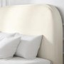 Cream Upholstered Small Double Bed Frame with Curved Headboard - Zara