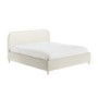 Cream Upholstered Super King Bed Frame with Curved Headboard - Zara