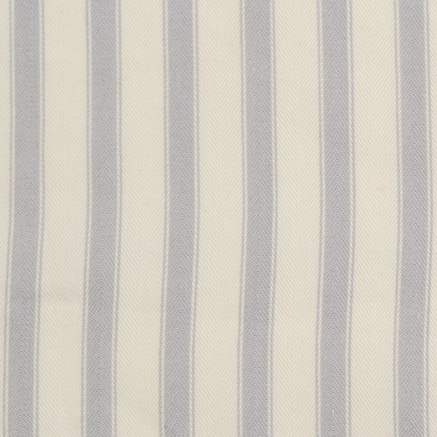 Cream and Grey Striped Double Ottoman Bed With Curved Headboard - Zara