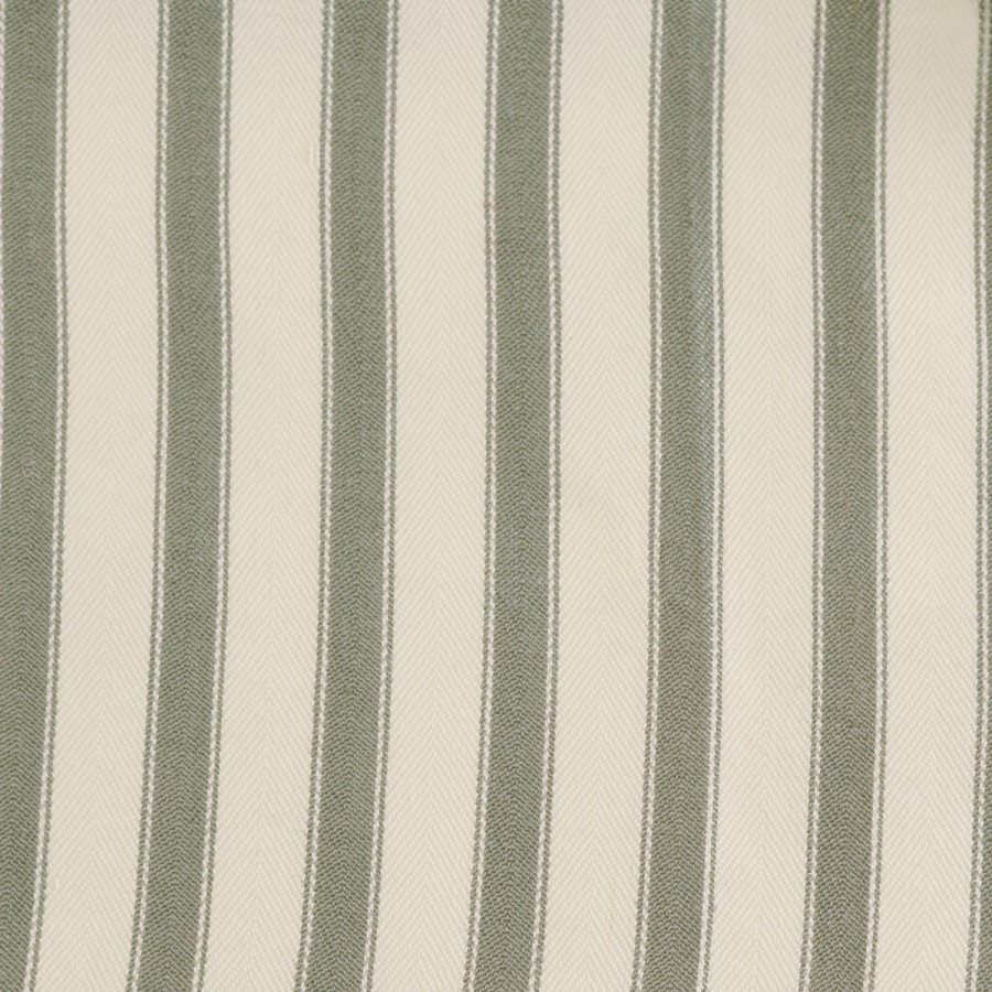 Cream and Green Striped Double Ottoman Bed With Curved Headboard - Zara