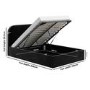 Black Velvet Upholstered Small Double Ottoman Bed with Curved Headboard - Zara