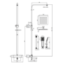 Black Square Thermostatic Bar Bath Mixer Shower Set with Bath Filler Spout Slide Rail Kit & Hand Shower - Zana