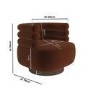 Rust Brown Velvet Modern Swivel Accent Chair - Zora
