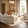 Modern Cream Boucle Armchair with Cushion - Zuri