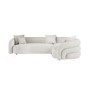 Cream Boucle Right Hand Facing 4 Seater Curved Corner Sofa - Zuri