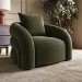 Modern Green Velvet Armchair with Cushion - Zuri