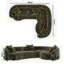 Green Velvet Right Hand Facing 4 Seater Curved Corner Sofa - Zuri