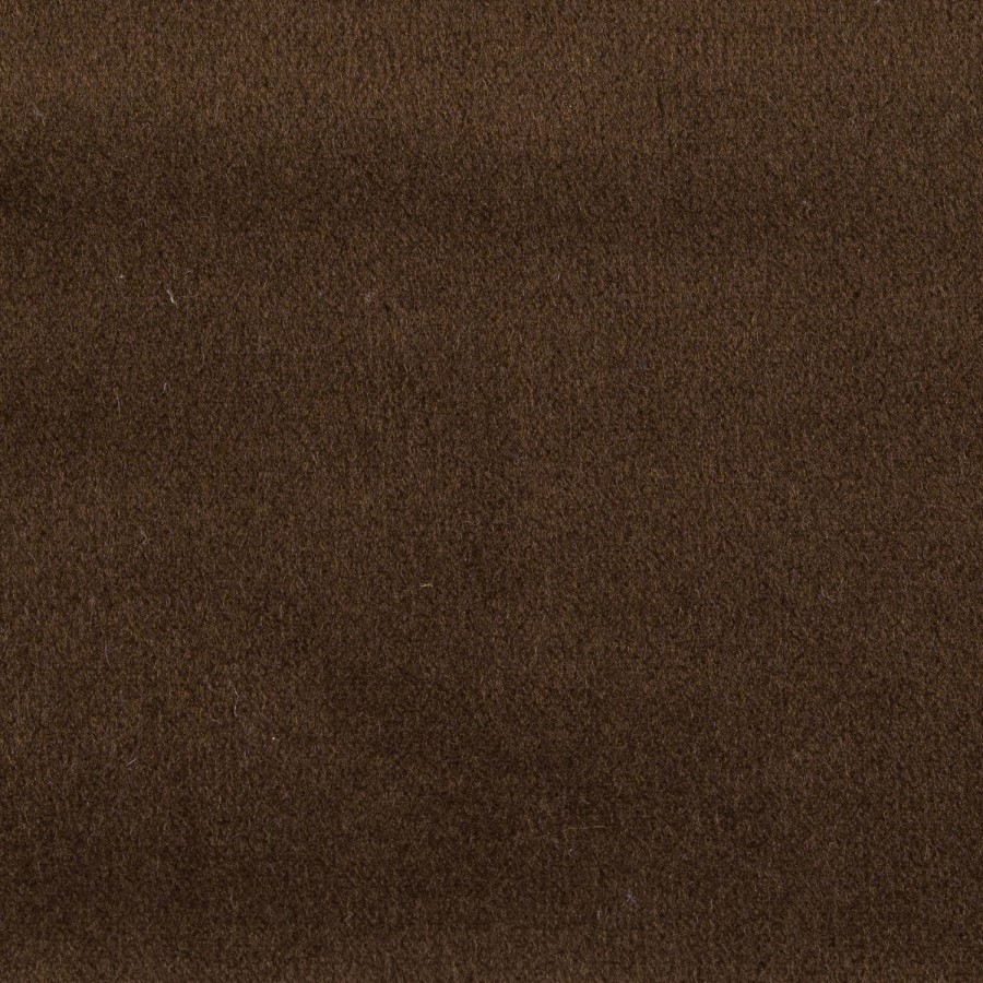 Brown Velvet Left Hand Facing 4 Seater Curved Corner Sofa - Zuri