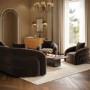 Modern Brown Velvet Armchair with Cushion - Zuri