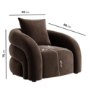 Modern Brown Velvet Armchair with Cushion - Zuri