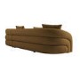 Caramel Brown Chenille Right Hand Facing 4 Seater Curved Corner Sofa - Zuri