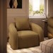 Modern Caramel Brown Chenille Armchair with Cushion - Zuri