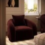 ALMOST PERFECT - Modern Deep Red Velvet Armchair with Cushion - Zuri