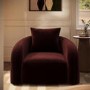 ALMOST PERFECT - Modern Deep Red Velvet Armchair with Cushion - Zuri