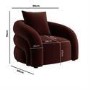 ALMOST PERFECT - Modern Deep Red Velvet Armchair with Cushion - Zuri