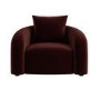 ALMOST PERFECT - Modern Deep Red Velvet Armchair with Cushion - Zuri