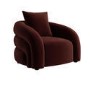 ALMOST PERFECT - Modern Deep Red Velvet Armchair with Cushion - Zuri
