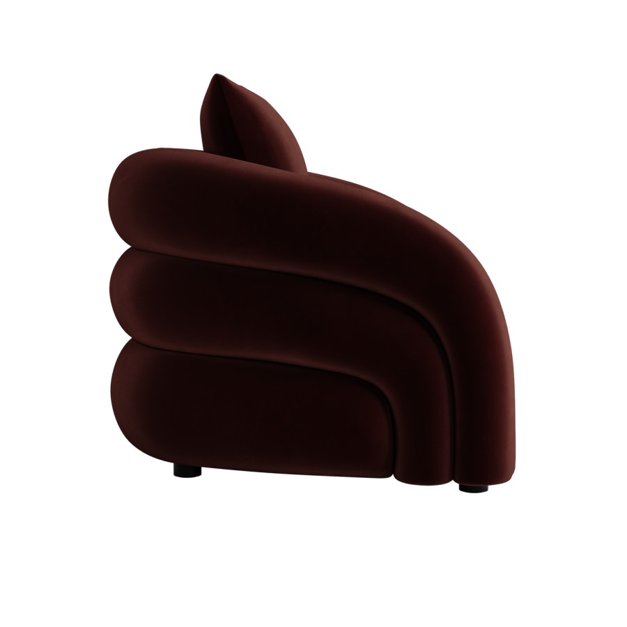 ALMOST PERFECT - Modern Deep Red Velvet Armchair with Cushion - Zuri