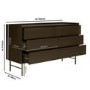Wide Khaki Green Modern 6 Drawer Chest of Drawers - Zane