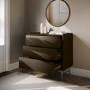 Khaki Green Modern 3 Drawer Chest of Drawers - Zane 