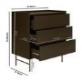 Khaki Green Modern 3 Drawer Chest of Drawers - Zane 