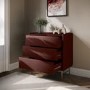 Burgundy Modern 3 Drawer Chest of Drawers - Zane 