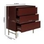Burgundy Modern 3 Drawer Chest of Drawers - Zane 