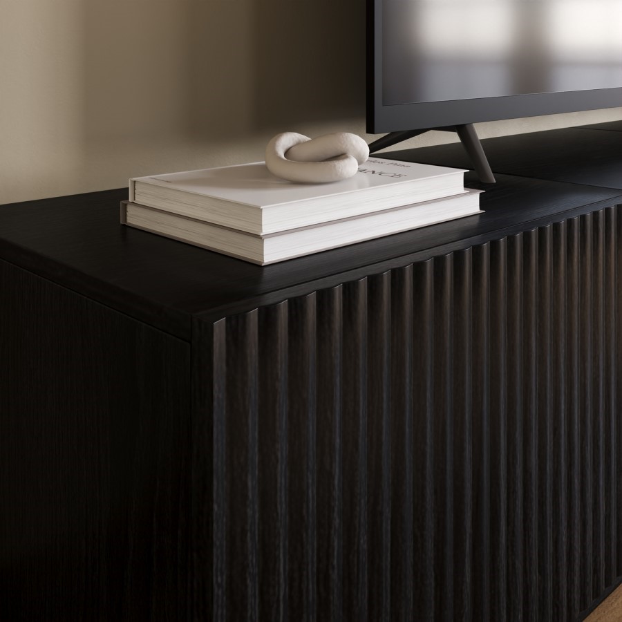fluted effect tv unit doors